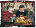 Lewis and Louisa Making Rugs