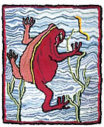 Frog with Yellow Worm