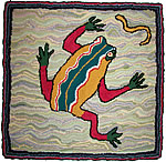 Frog and yellow worm